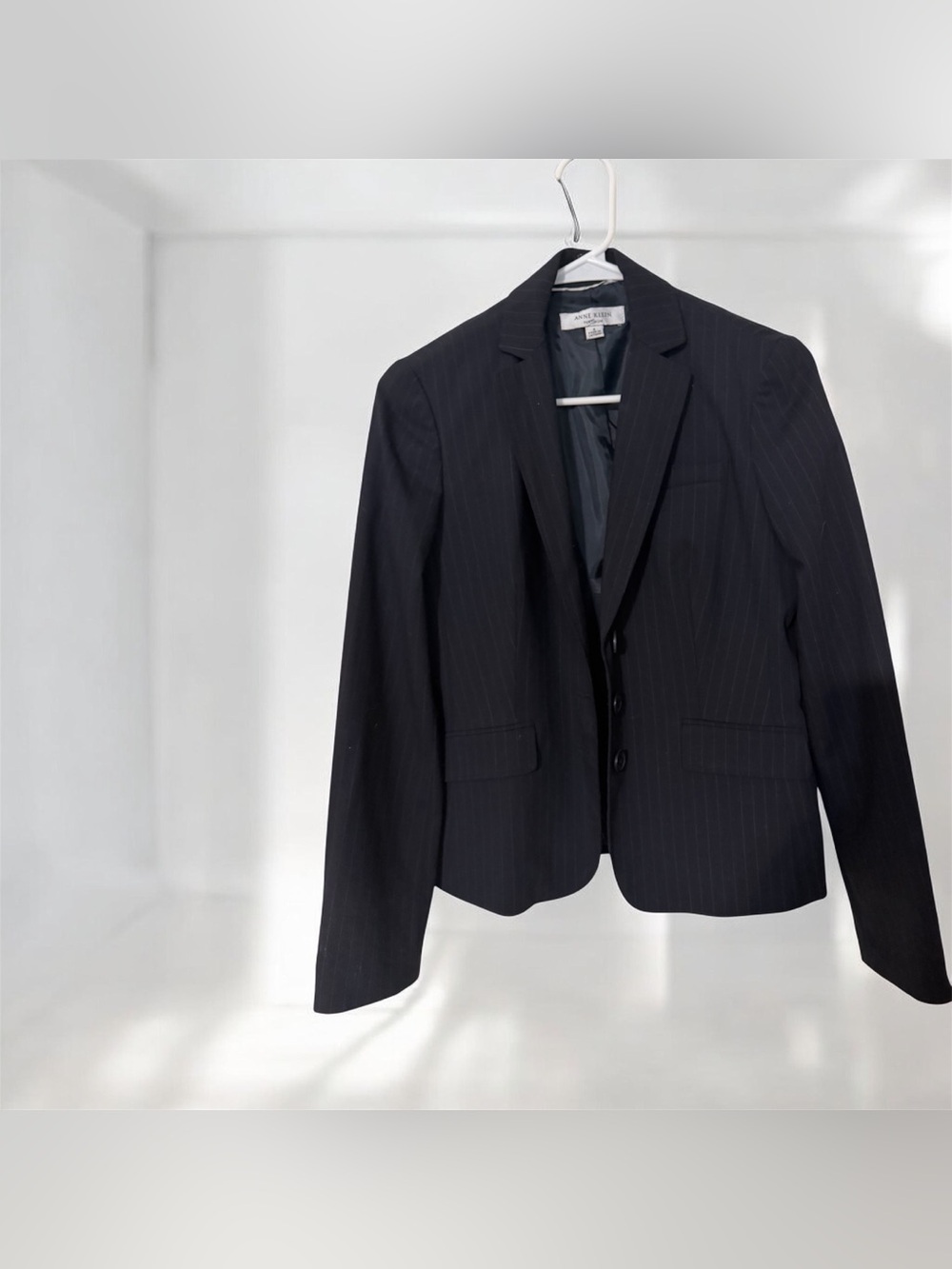 Anne Klein Black Pinstripe Tailored Blazer and skirt suit- Great condition